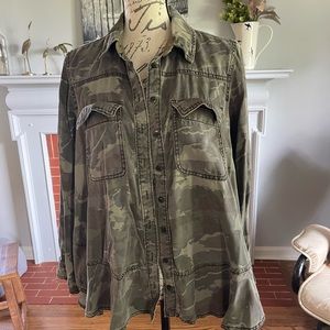 Anthropologie button down shirt jacket brand new never worn! Size 8